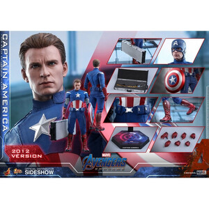 Hot Toys Avengers Endgame Movie Masterpiece 1/6 Scale Captain America (2012 Version) - Damaged packaging 
