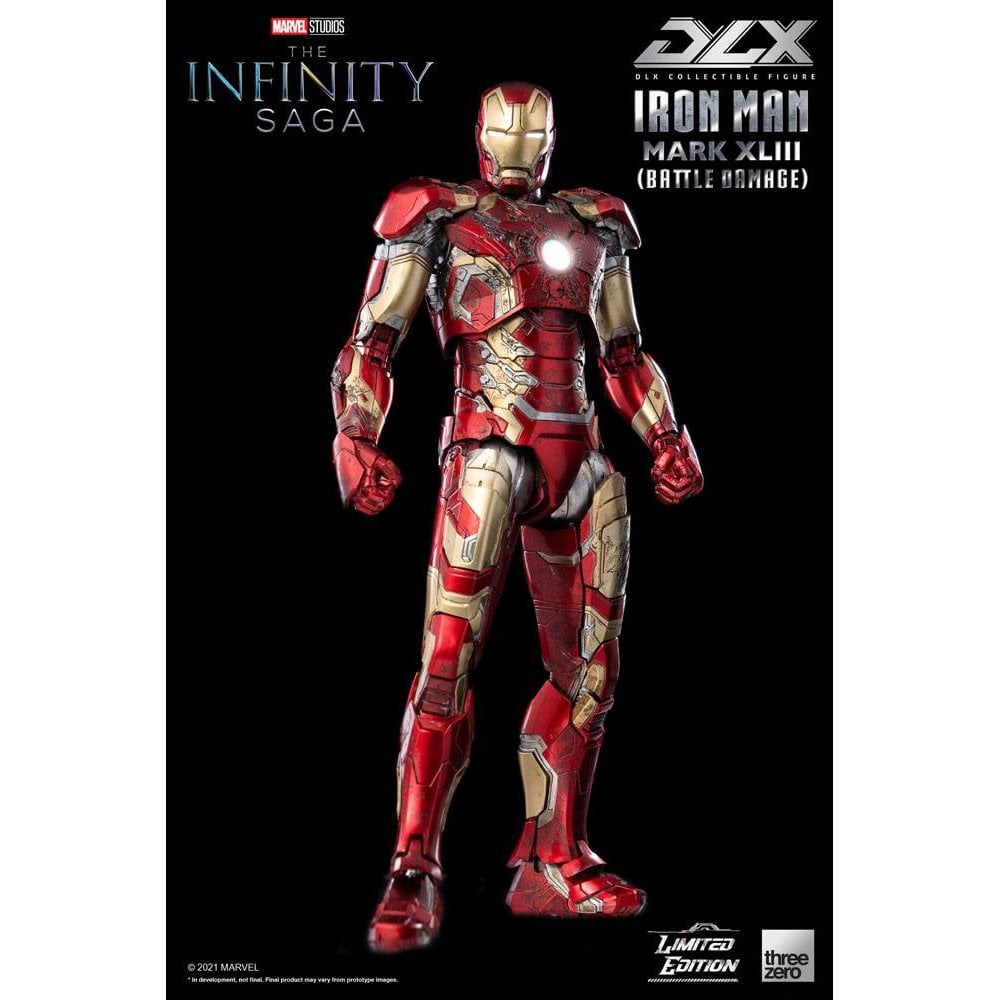 ThreeZero Infinity Saga 1/12 Scale DLX Action Figure Iron Man Mark 43 (Battle Damage) Limited Edition 