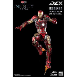 ThreeZero Infinity Saga 1/12 Scale DLX Action Figure Iron Man Mark 43 (Battle Damage) Limited Edition 