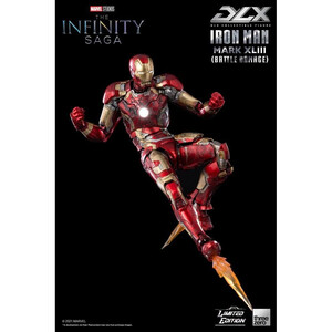 ThreeZero Infinity Saga 1/12 Scale DLX Action Figure Iron Man Mark 43 (Battle Damage) Limited Edition 