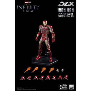 ThreeZero Infinity Saga 1/12 Scale DLX Action Figure Iron Man Mark 43 (Battle Damage) Limited Edition 