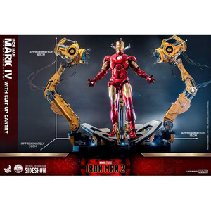 Hot Toys Iron Man 2 1/4 Scale Iron Man Mark IV with Suit-Up Gantry 