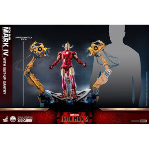 Hot Toys Iron Man 2 1/4 Scale Iron Man Mark IV with Suit-Up Gantry 