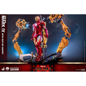 Hot Toys Iron Man 2 1/4 Scale Iron Man Mark IV with Suit-Up Gantry 