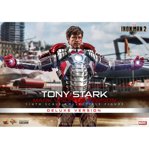 Hot Toys Iron Man 2 Movie Masterpiece 1/6 Scale Tony Stark (Mark V Suit Up Version) Deluxe 