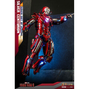 Hot Toys Iron Man 3 Movie Masterpiece 1/6 Scale Silver Centurion (Armor Suit Up Version) 