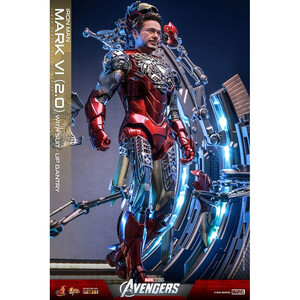 Hot Toys Marvel's The Avengers Movie Masterpiece Diecast 1/6 Scale Iron Man Mark VI (2.0) with Suit-Up Gantry 