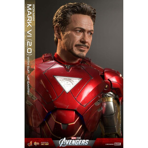 Hot Toys Marvel's The Avengers Movie Masterpiece Diecast 1/6 Scale Iron Man Mark VI (2.0) with Suit-Up Gantry 