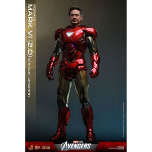 Hot Toys Marvel's The Avengers Movie Masterpiece Diecast 1/6 Scale Iron Man Mark VI (2.0) with Suit-Up Gantry 