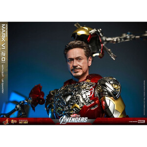 Hot Toys Marvel's The Avengers Movie Masterpiece Diecast 1/6 Scale Iron Man Mark VI (2.0) with Suit-Up Gantry 