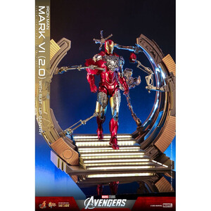 Hot Toys Marvel's The Avengers Movie Masterpiece Diecast 1/6 Scale Iron Man Mark VI (2.0) with Suit-Up Gantry 