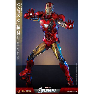 Hot Toys Marvel's The Avengers Movie Masterpiece Diecast 1/6 Scale Iron Man Mark VI (2.0) with Suit-Up Gantry 