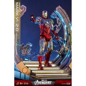 Hot Toys Marvel's The Avengers Movie Masterpiece Diecast 1/6 Scale Iron Man Mark VI (2.0) with Suit-Up Gantry 
