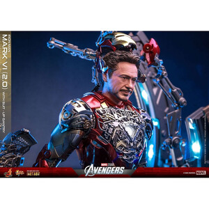 Hot Toys Marvel's The Avengers Movie Masterpiece Diecast 1/6 Scale Iron Man Mark VI (2.0) with Suit-Up Gantry 