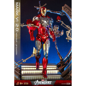 Hot Toys Marvel's The Avengers Movie Masterpiece Diecast 1/6 Scale Iron Man Mark VI (2.0) with Suit-Up Gantry 