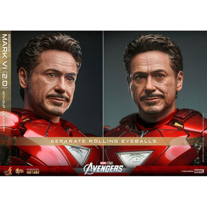 Hot Toys Marvel's The Avengers Movie Masterpiece Diecast 1/6 Scale Iron Man Mark VI (2.0) with Suit-Up Gantry 