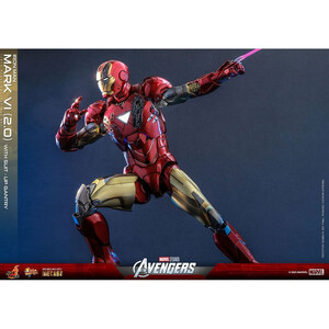 Hot Toys Marvel's The Avengers Movie Masterpiece Diecast 1/6 Scale Iron Man Mark VI (2.0) with Suit-Up Gantry 