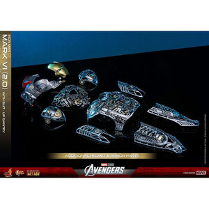 Hot Toys Marvel's The Avengers Movie Masterpiece Diecast 1/6 Scale Iron Man Mark VI (2.0) with Suit-Up Gantry 