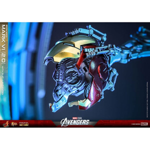 Hot Toys Marvel's The Avengers Movie Masterpiece Diecast 1/6 Scale Iron Man Mark VI (2.0) with Suit-Up Gantry 