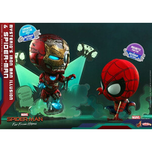 Hot Toys Spider-Man Far From Home Cosbaby (S) Mini Figures Mysterio's Iron Man Illusion & Spider-Man 