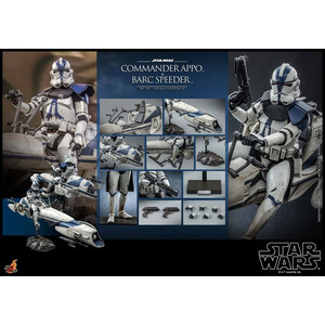 Hot Toys Star Wars The Clone Wars 1/6 Scale Commander Appo & BARC Speeder 