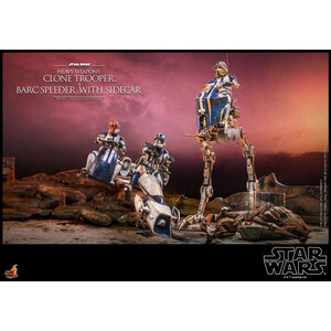 Hot Toys Star Wars The Clone Wars 1/6 Scale Heavy Weapons Clone Trooper & BARC Speeder with Sidecar 