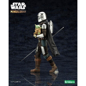 Kotobukiya Star Wars The Mandalorian 1/10 Scale ARTFX Mandalorian & Grogu with Beskar Staff 