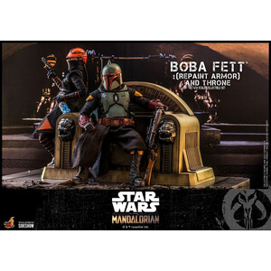 Hot Toys Star Wars The Mandalorian 1/6 Scale Boba Fett (Repaint Armor) and Throne 