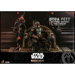 Hot Toys Star Wars The Mandalorian 1/6 Scale Boba Fett (Repaint Armor) and Throne 