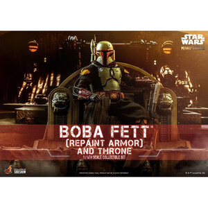 Hot Toys Star Wars The Mandalorian 1/6 Scale Boba Fett (Repaint Armor) and Throne 