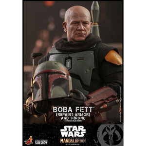 Hot Toys Star Wars The Mandalorian 1/6 Scale Boba Fett (Repaint Armor) and Throne 