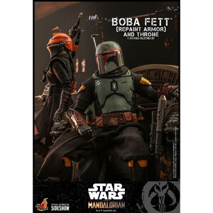 Hot Toys Star Wars The Mandalorian 1/6 Scale Boba Fett (Repaint Armor) and Throne 