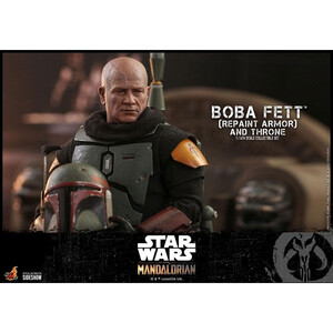 Hot Toys Star Wars The Mandalorian 1/6 Scale Boba Fett (Repaint Armor) and Throne 