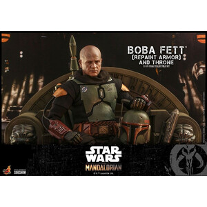 Hot Toys Star Wars The Mandalorian 1/6 Scale Boba Fett (Repaint Armor) and Throne 
