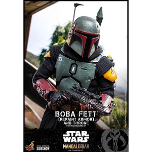 Hot Toys Star Wars The Mandalorian 1/6 Scale Boba Fett (Repaint Armor) and Throne 