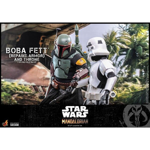 Hot Toys Star Wars The Mandalorian 1/6 Scale Boba Fett (Repaint Armor) and Throne 