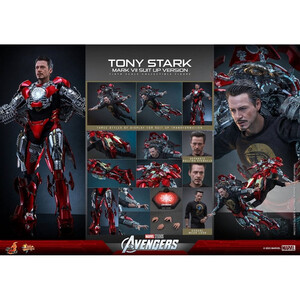 Hot Toys The Avengers Movie Masterpiece 1/6 Scale Tony Stark (Mark VII Suit-Up Version) 31 cm 