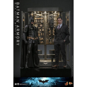 Hot Toys The Dark Knight 1/6 Scale Movie Masterpiece 1/6 Batman Armory with Bruce Wayne Ver 2.0 
