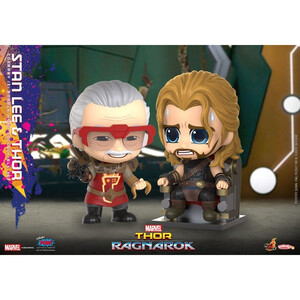 Hot Toys Thor Ragnarok Cosbaby (S) Mini Figures Stan Lee & Thor 