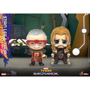 Hot Toys Thor Ragnarok Cosbaby (S) Mini Figures Stan Lee & Thor 