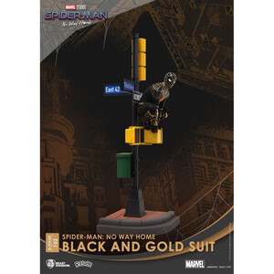 Beast Kingdom Toys Spider-Man No Way Home D-Stage Spider-Man Black and Gold Suit 