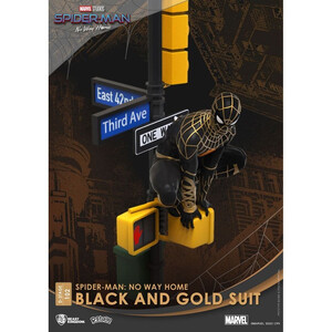 Beast Kingdom Toys Spider-Man No Way Home D-Stage Spider-Man Black and Gold Suit 