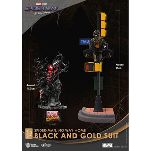 Beast Kingdom Toys Spider-Man No Way Home D-Stage Spider-Man Black and Gold Suit 