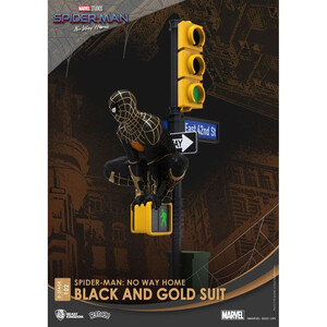 Beast Kingdom Toys Spider-Man No Way Home D-Stage Spider-Man Black and Gold Suit 