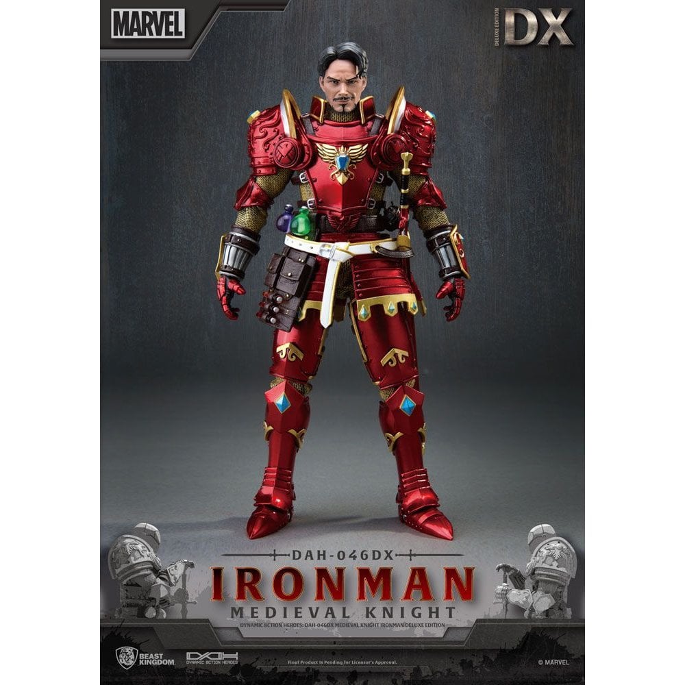 Beast Kingdom Toys Marvel Dynamic 8ction Heroes 1/9 Scale Medieval Knight Iron Man Deluxe Version 