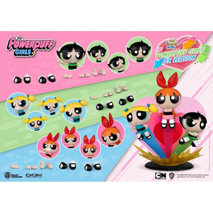 Beast Kingdom Toys Powerpuff Girls Dynamic 8ction Heroess 1/9 Scale Blossom, Bubbles & Buttercup Deluxe 