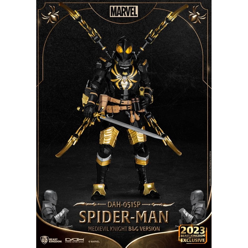 Beast Kingdom Toys Marvel Dynamic 8ction Heroes 1/9 Scale Medieval Knight Spider-Man B&G Version 