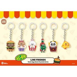 Beast Kingdom Toys Line Friends Mini Egg Attack Keychains 4 cm Assortment (6) 