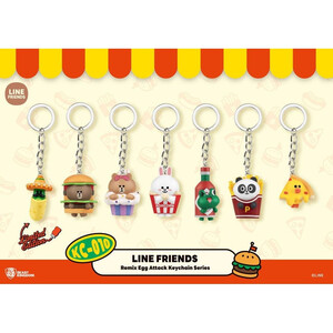 Beast Kingdom Toys Line Friends Mini Egg Attack Keychains 4 cm Assortment (6) 