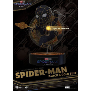 Beast Kingdom Toys Spider-Man No Way Home Egg Attack Figure Spider-Man Black & Gold Suit 